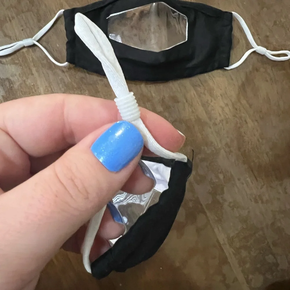 2 clear mouth masks for children kids